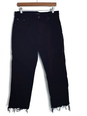 Lucky Brand Black Relaxed Jeans with Frayed Hem